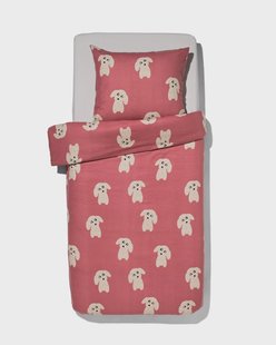 HEMA Kinderdekbedovertrek flanel 140x200 hond rood (rood)