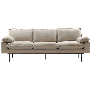 HKliving Retro Bank 3-zits Beige