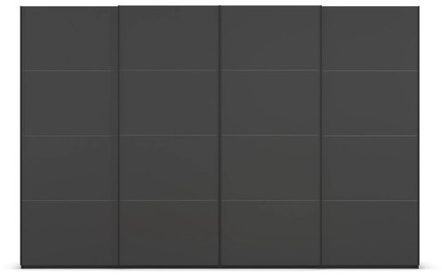 Goossens Excellent Kledingkast Finca Mat Glas, Slaapkamerkast 400 cm breed, 236 cm hoog, 4x 4 paneel glas schuifdeuren