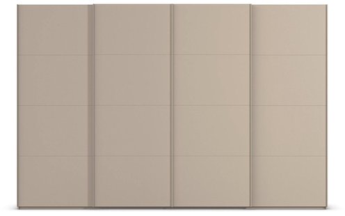 Goossens Excellent Kledingkast Finca Mat Glas, Slaapkamerkast 360 cm breed, 236 cm hoog, 4x 4 paneel glas schuifdeuren