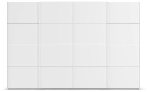 Goossens Excellent Kledingkast Finca Mat Glas, Slaapkamerkast 320 cm breed, 236 cm hoog, 4x 4 paneel glas schuifdeuren