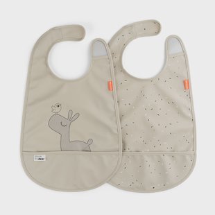 Done by deer Lalee slabbetje met klittenband 2-pack Sand