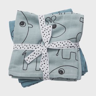 Done by deer Contour washandje 2-pack Blue