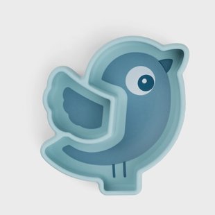 Done by deer Birdee Stick&Stay kinderbord Ø12 cm Blauw