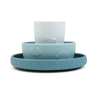 Done by deer Deer Friends Stick&Stay kinderservies 3-delig Blue