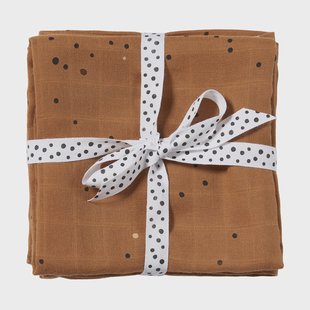 Done by deer Dreamy Dots hydrofiele doek 120x120 cm 2-pack Mustard Done by deer Dreamy Dots hydrofiele doek 120x120 cm 2-pack Mustard