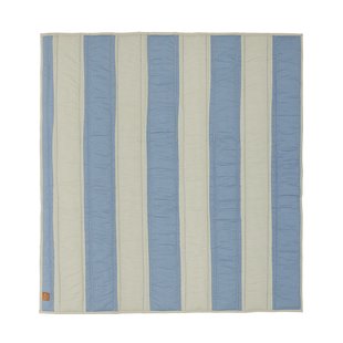OYOY Striped gewatteerde deken 130x140 cm Blue-clay