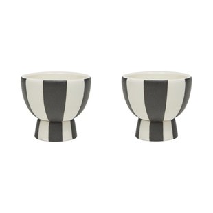 OYOY Toppu eierdop 2-pack White-black