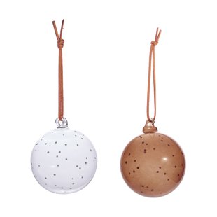 OYOY Natale Christmas kerstbal 2-delig Clear-nutmeg