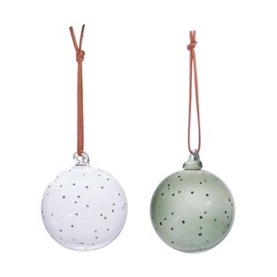 OYOY Natale Christmas kerstbal 2-delig Clear-green