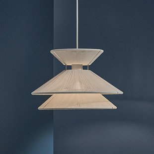 FRANDSEN hanglamp Kiku wit, Ø 35,5 cm, metaal/linnen