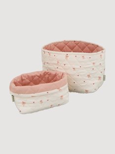 Opbergmanden Bows van biokatoen, set van 2