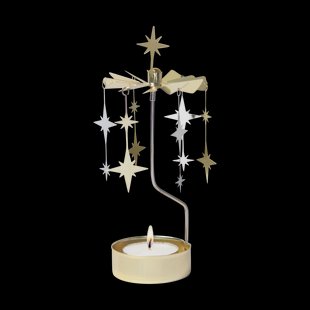 Pluto Design Sparkle theelicht carrousel Zilver