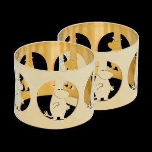 Hilke Collection Hilke X Moomin servetringen Moominpappa 2-pack Vernikkeld messing