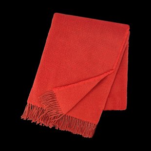 Scandi Living Sandstone wollen plaid 130x180 cm Rood