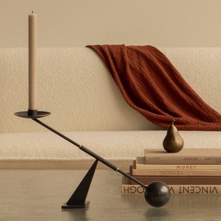 Audo Copenhagen Audo kandelaar Interconnect, brons, hoogte 25,5 cm