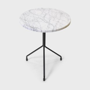 OX Denmarq Allforone bijzettafel White carrara-black, Ø40 cm OX Denmarq Allforone bijzettafel White carrara-black, Ø40 cm