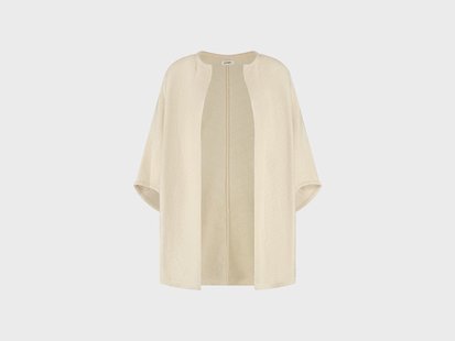 Yumeko Kimono vest gebreid katoen warm white 100% biologisch en fairtrade katoen