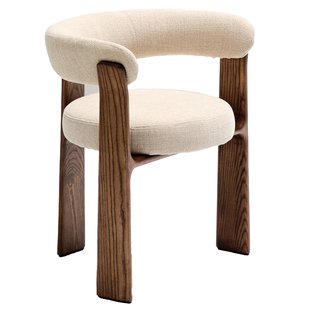 Kave Home Granite Eetkamerstoel Donker Essenhout Beige Chenille