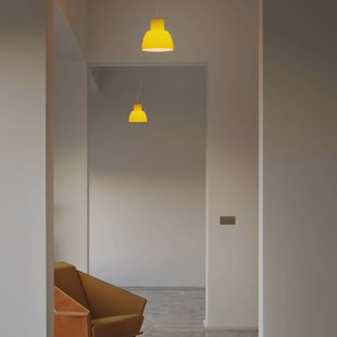 Nemo hanglamp Lorosae, geel, Ø 30 cm, glas, E27