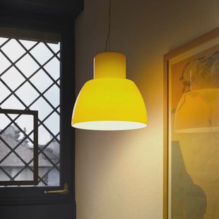 Nemo hanglamp Lorosae, geel, Ø 40 cm, glas, E27