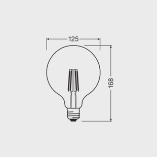 OSRAM LED lamp Globe G125 E27 7,2W Filament 2.700K