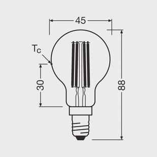 OSRAM LED lamp druppelfilament E14 3,8W 2700K 806lm