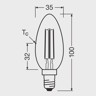 OSRAM LED lamp kaars gloeidraad E14 3,8W 2700K 806lm