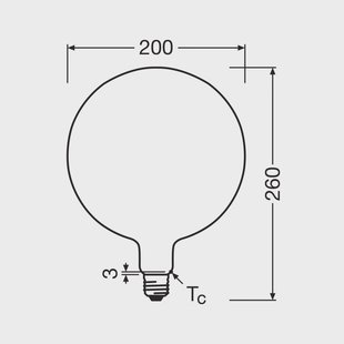 OSRAM LED Vintage 1906 Big Globe E27 7,3W 2700K mat dimbaar