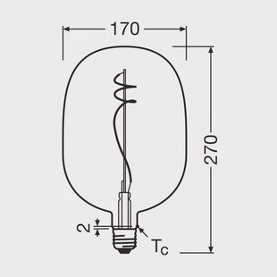 OSRAM LED Vintage 1906 Big Oval E27 4,5W 818 Gloeidraad rook