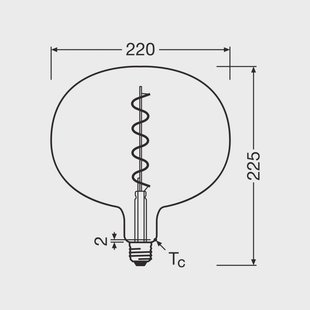 OSRAM LED Vintage 1906 Big Globe E27 4,5W 818 Gloeidraad rook