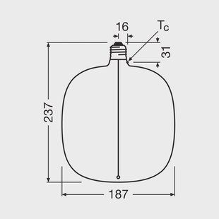 OSRAM LED Vintage Big Oval E27 4,8W 818 Gloeidraad bruin dimbaar