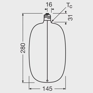 OSRAM LED Big Elipse Ovaal E27 4,8W 818 Gloeilamp rook dimbaar