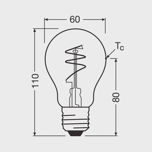 OSRAM LED Vintage E27 4,6W 2.200K Spiraal gloeidraad helder dimbaar