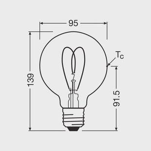 OSRAM LED Vintage G95 E27 4,9W 922 Hart Filament goud dimbaar