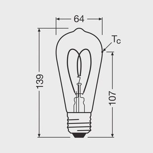 OSRAM LED Vintage ST64 E27 4,9W 922 Hart Filament goud dimbaar