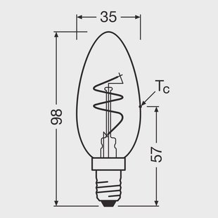 OSRAM LED Vintage B28 E14 4,6W 927 Spiraal gloeidraad helder dimbaar