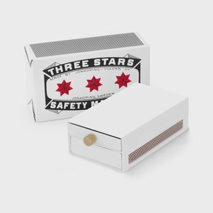 Solstickan Design Three Stars luciferdoosje groot Wit