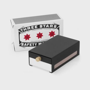 Solstickan Design Three Stars luciferdoosje groot Zwart