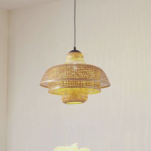 Lucande hanglamp Rasmina, bamboe, Ø 50 cm, 1-lamp