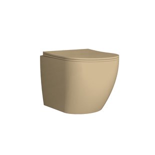 Mudo Wandcloset | Randloos | Mat Beige (inclusief zitting)