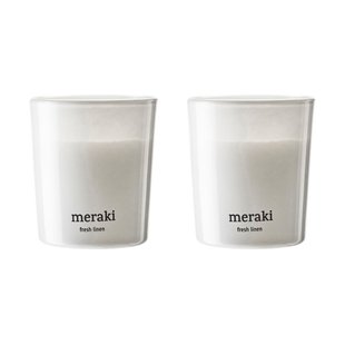 Meraki Meraki geurkaars 12 uur 2-pack Fresh Linen