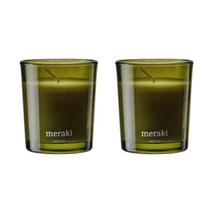 Meraki Meraki geurkaars 12 uur 2-pack Oud leaf