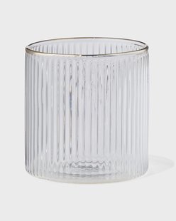 HEMA Glas voor geurkaars ⌀6.5x6.5cm ribbel transparant (transparant)