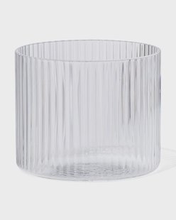 HEMA Glas voor geurkaars ⌀10x8.5cm ribbel transparant (transparant)