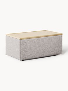 Voetenbank Lennon van boucl&eacute; met opbergruimte