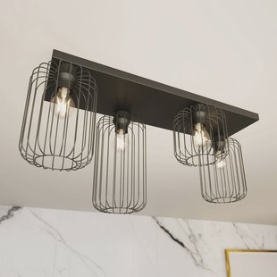 EMIBIG LIGHTING Plafondlamp Barn, 4-lamps, 83 cm, zwart, metaal, E27