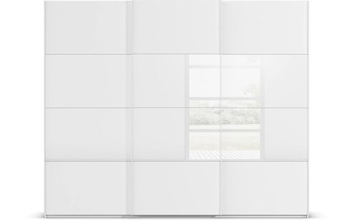 Goossens Kledingkast Finca Combi Glans-mat Glas, Slaapkamerkast 270 cm breed, 236 cm hoog, 3x 4 paneel (glas met glas mat combinatie) schuifdeuren