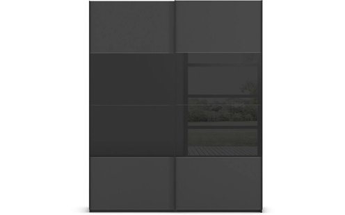 Goossens Kledingkast Finca Combi Glans-mat Glas, Slaapkamerkast 180 cm breed, 236 cm hoog, 2x 4 paneel (glas met glas mat combinatie) schuifdeuren