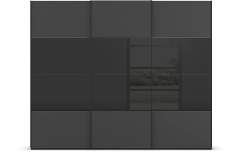 Goossens Kledingkast Finca Combi Glans-mat Glas, Slaapkamerkast 270 cm breed, 236 cm hoog, 3x 4 paneel (glas met glas mat combinatie) schuifdeuren